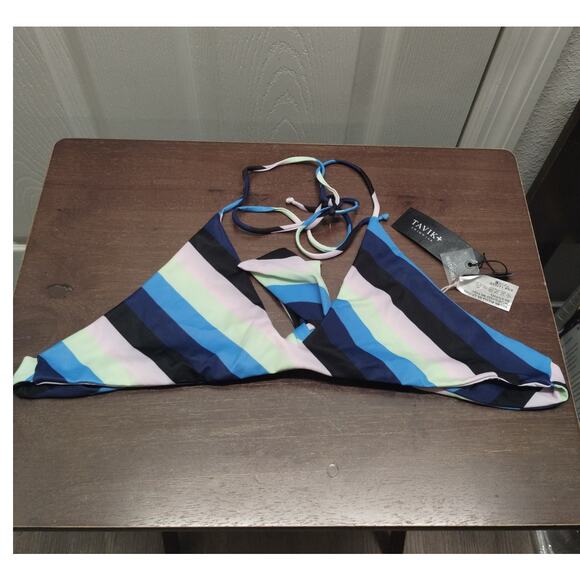 Tavik Swimwear NWT Size Small Multicolor Stripe Daydreamer Reversible Bikini Top - Picture 1 of 5